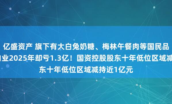 亿盛资产 旗下有大白兔奶糖、梅林午餐肉等国民品牌，光明肉业2025年却亏1.3亿！国资控股股东十年低位区域减持近1亿元