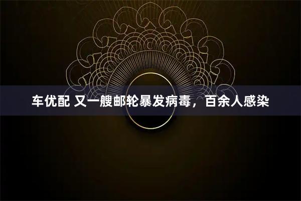 车优配 又一艘邮轮暴发病毒，百余人感染